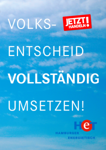 Flyer des Hamburger Energietischs - Volksentscheid vollständig umsetzen!